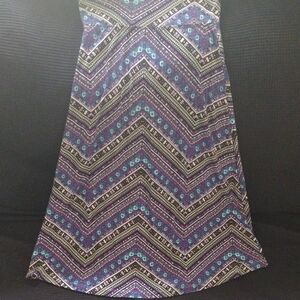 Purple and Pink A-Line Midi Skirt for Resort Wear